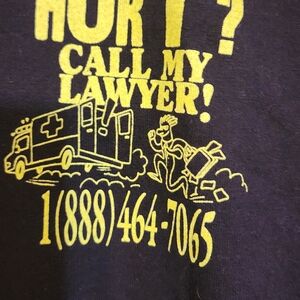 Market “Hurt? Call My Lawyer”  Black  double sided XXL NWT